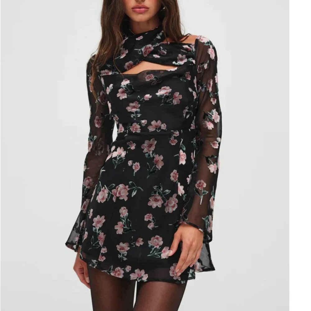 Floral Black Dress